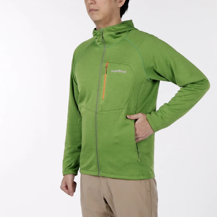 mont-bell 蛍光グリーン フード付きジャケット クリマグリッド パーカ Men's | Montbell Japan