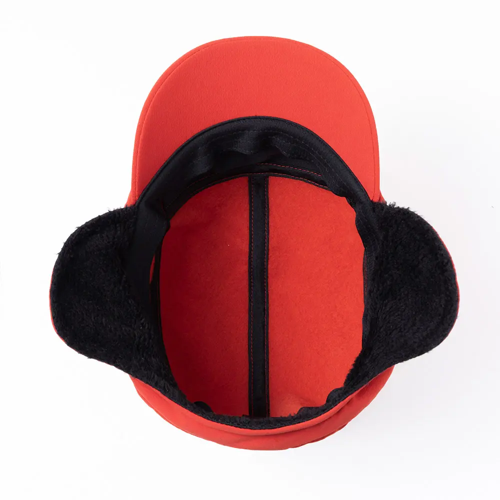 KEYMISERY☆Keymisery Appliquer Felt Cap unique mid century MOD cap Cherry Red wool felt w leather
