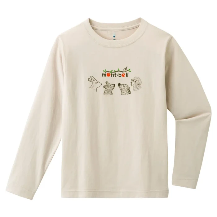 コットン ロングスリーブT Kid's 森の動物 130-160 | Montbell Japan