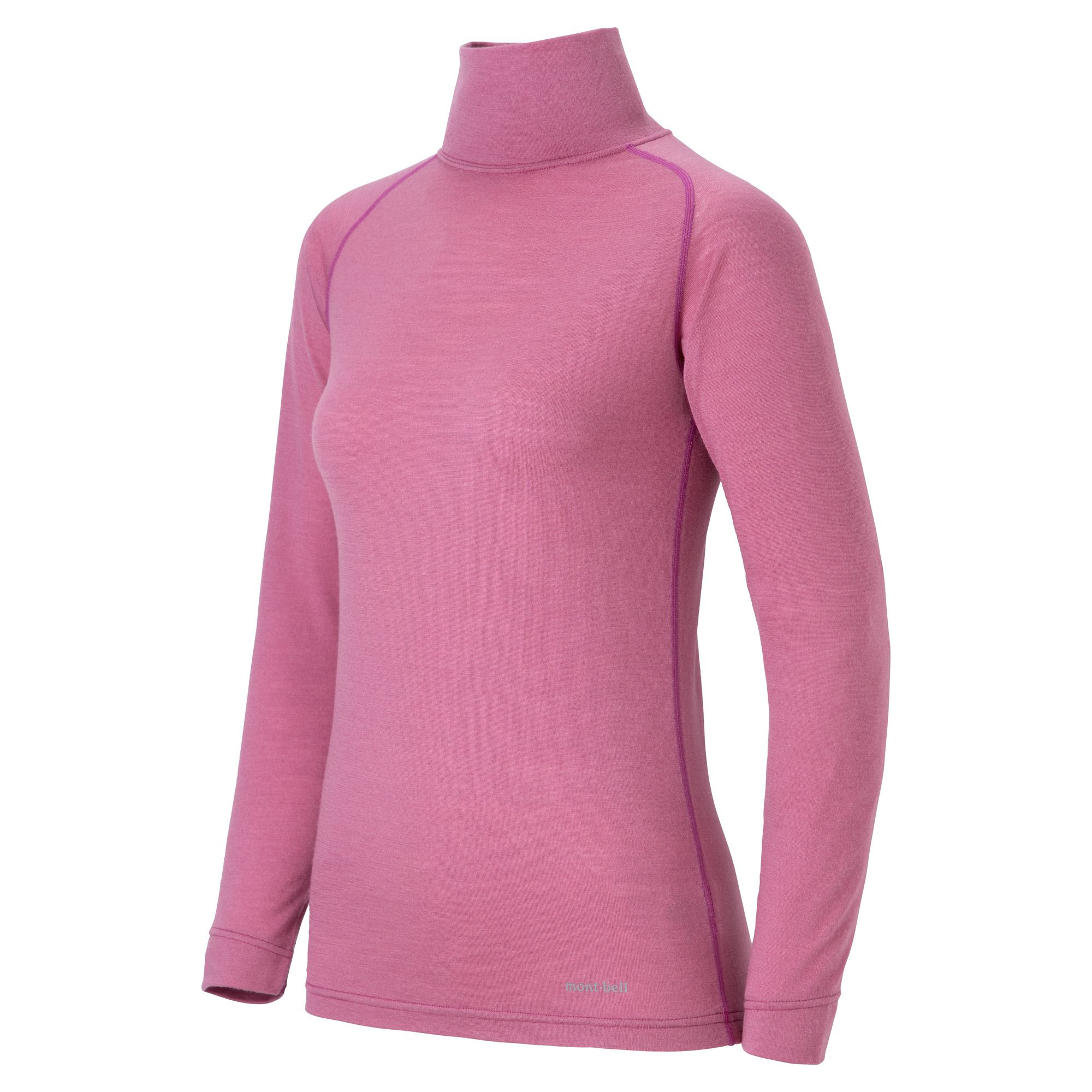 mont-bell M.W. 中厚手 ラウンドネックシャツ M ピンク スーパーメリノウール M.W.タートルネックシャツ Women's