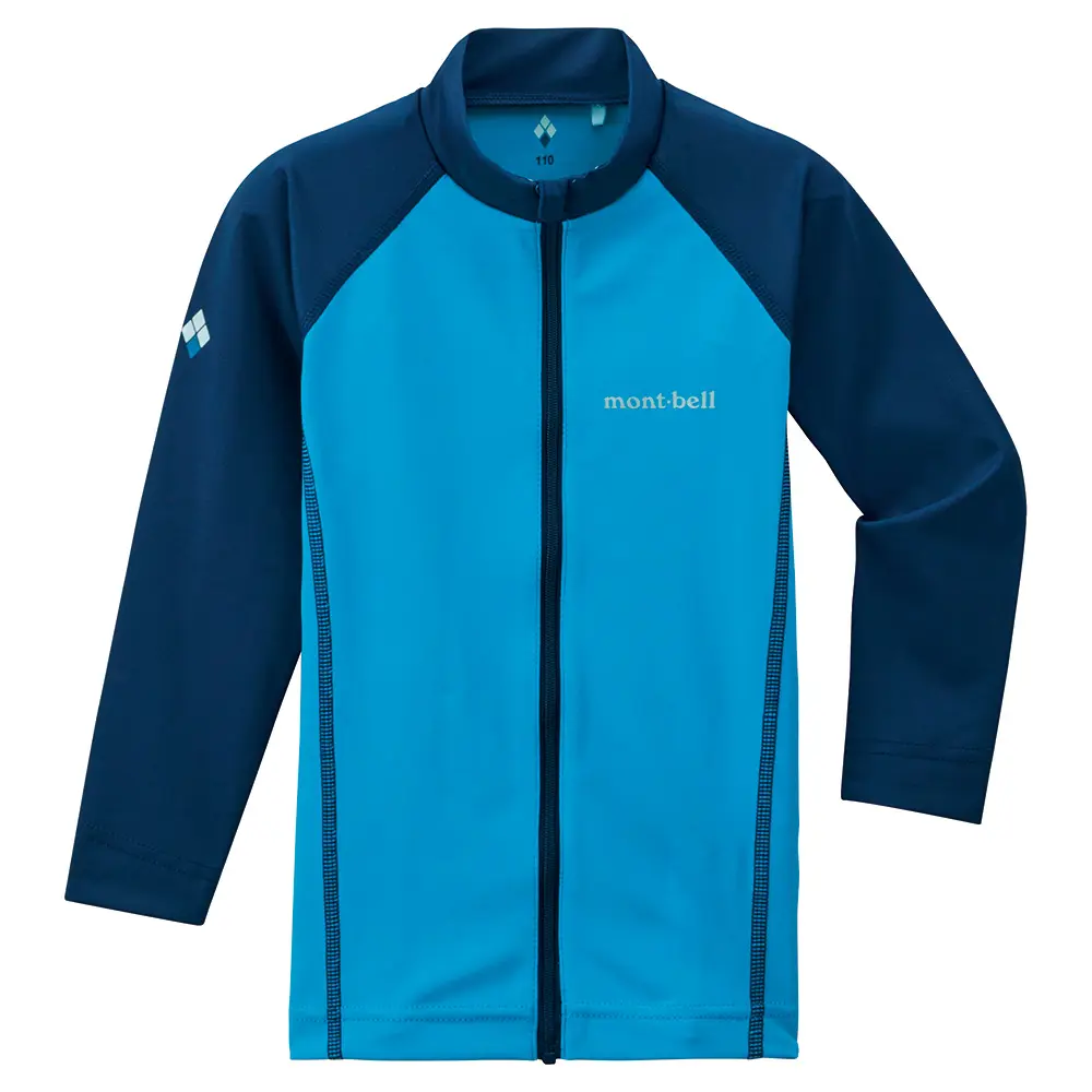 mont bell 120cm オールインワン　ブルー Aqua Body Full Zip Shirt Kid's 100 - 120 | Montbell America