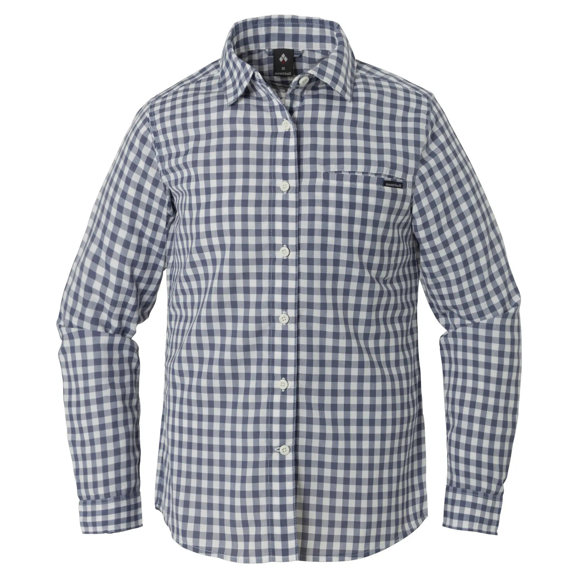 タグ付き未使用mont-bell シングルポケットシャツ M チェックオレンジ WIC.ライト シングルポケット ショートスリーブシャツ Men's